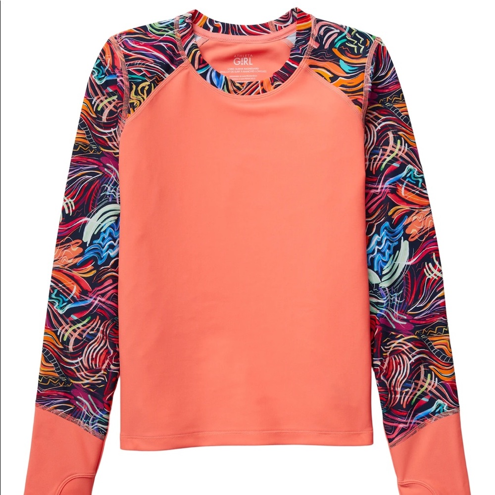 NWT Athleta girl long sleeve rashguard size XL 14